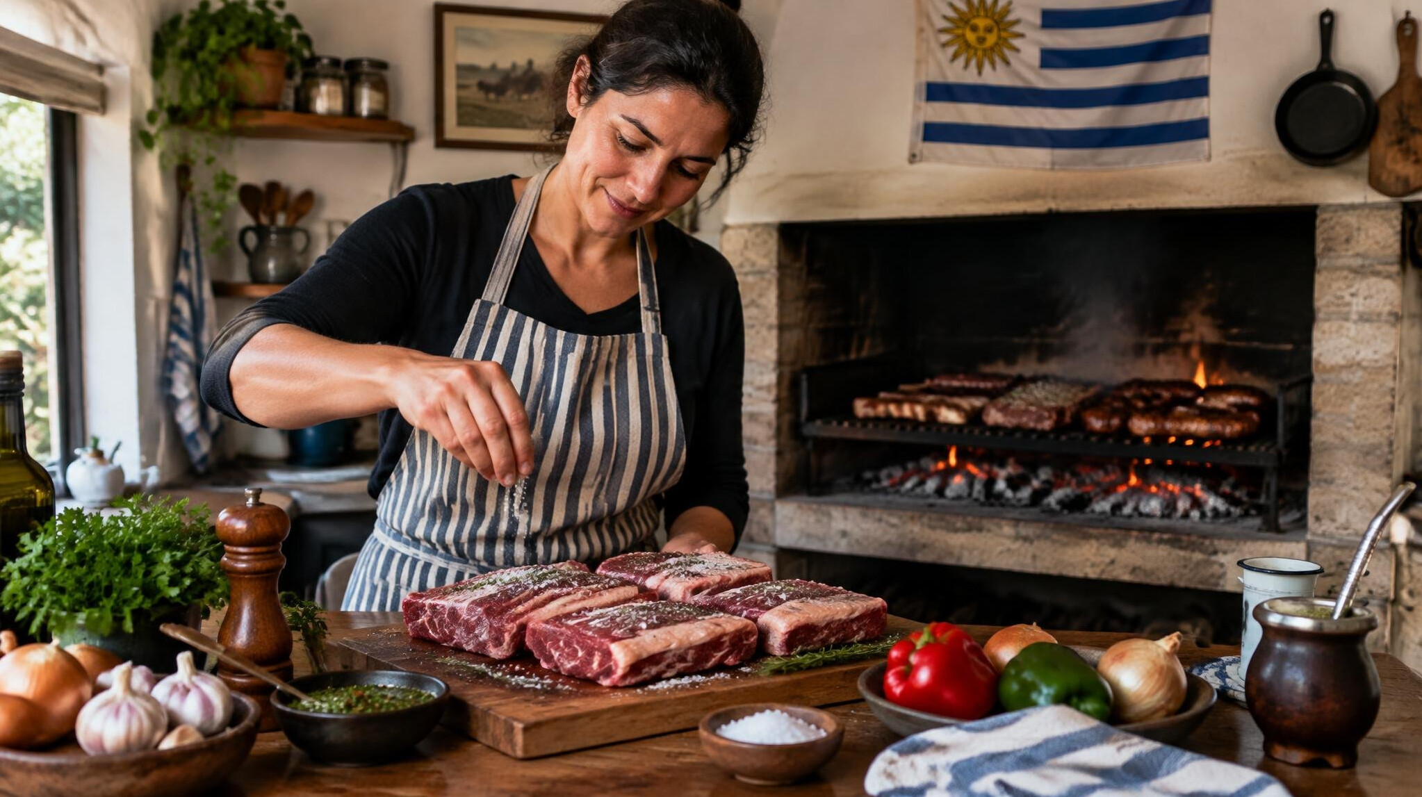 woman cooking traditional meal
